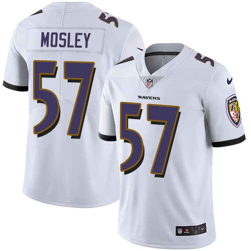 Nike Ravens #57 C.J. Mosley White Men's Stitched NFL Vapor Untouchable Limited Jersey - Click Image to Close